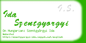 ida szentgyorgyi business card